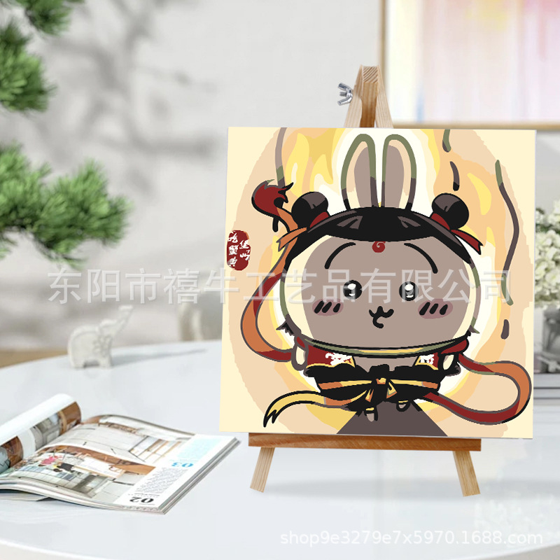 Picture of Jiyikawa Digital Oil Painting DIY Flower Hand-Filled Oil Painting Healing Decompression Plant Flower Landscape Painting