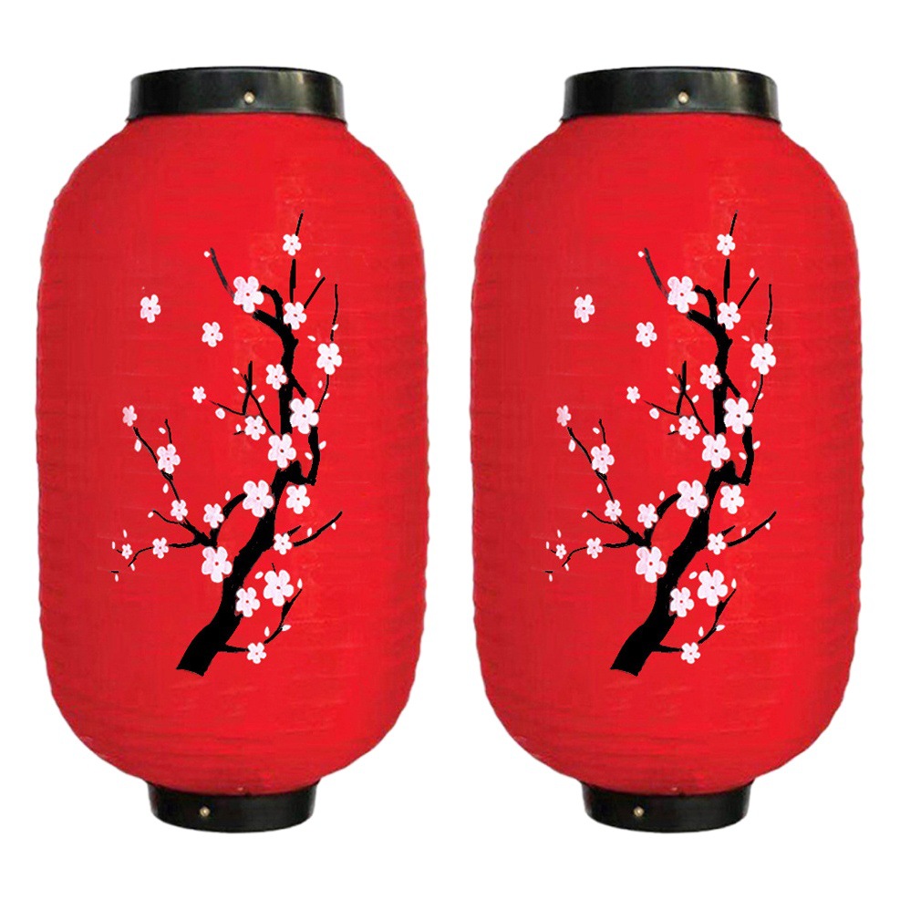 Picture of Japanese Style Lantern and Korean Style Folding Mid-Autumn Silk Cloth Lantern Chandelier Plum Blossom Ancient Style Sushi Dish Decoration