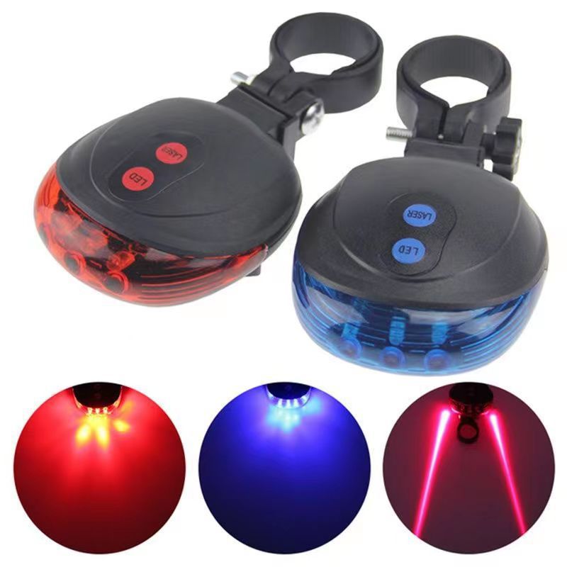 Bicycle light laser tail light parallel line warning tail light mountain bike dead fly accessories riding equipment