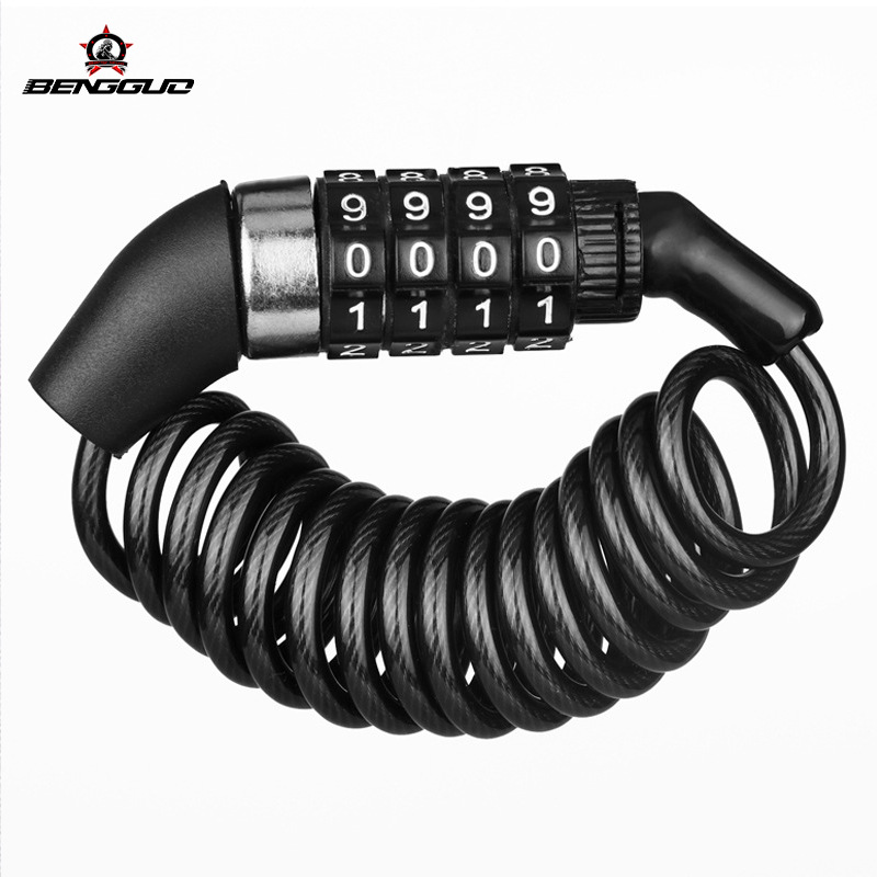 Bicycle helmet lock safety lock code rope lock wire lock mountain bike backpack lock portable steel cable lock