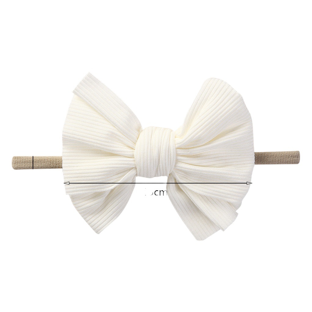 Cross-border new children's super soft nylon headband hair accessories ins pit cotton hand bow baby hair band