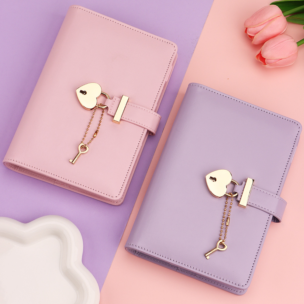 Locks Laptop Creative Love Code Book Heart-shaped Lock Cute Girls' Journal Macaron Loose-leaf Book