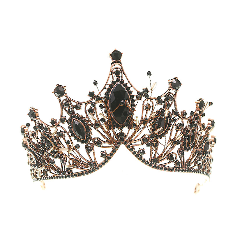 Picture of Cross-Border Bridal Crown Handmade Jewelry Rhinestone Tiara European and American Crown Children's Hair Accessories Adult Birthday Baking Dress