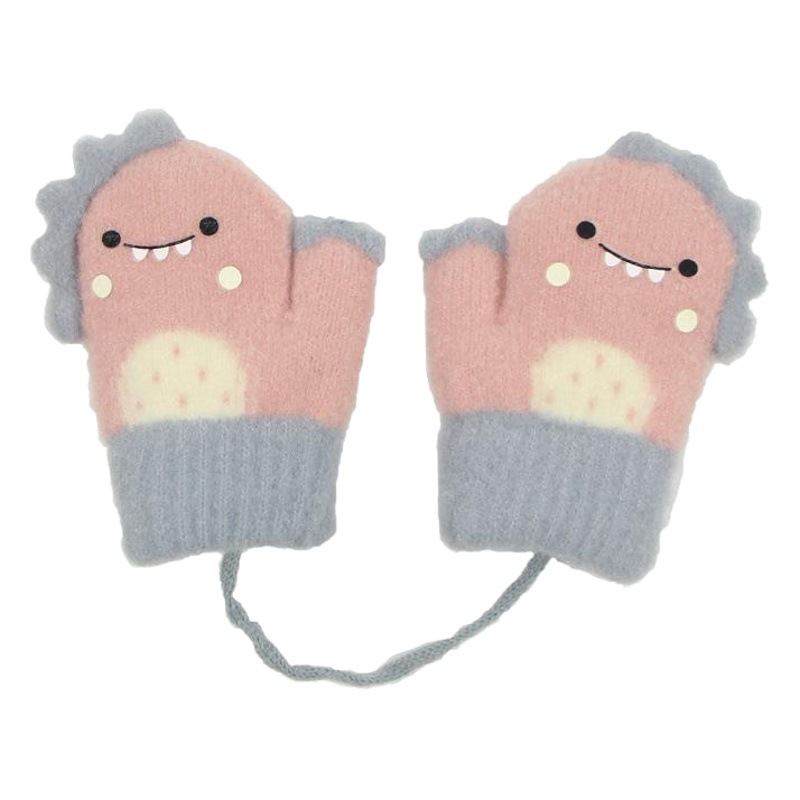 Snowflake show Winter Children's gloves warm cute cartoon mittens knitted baby anti-scratch gloves wholesale
