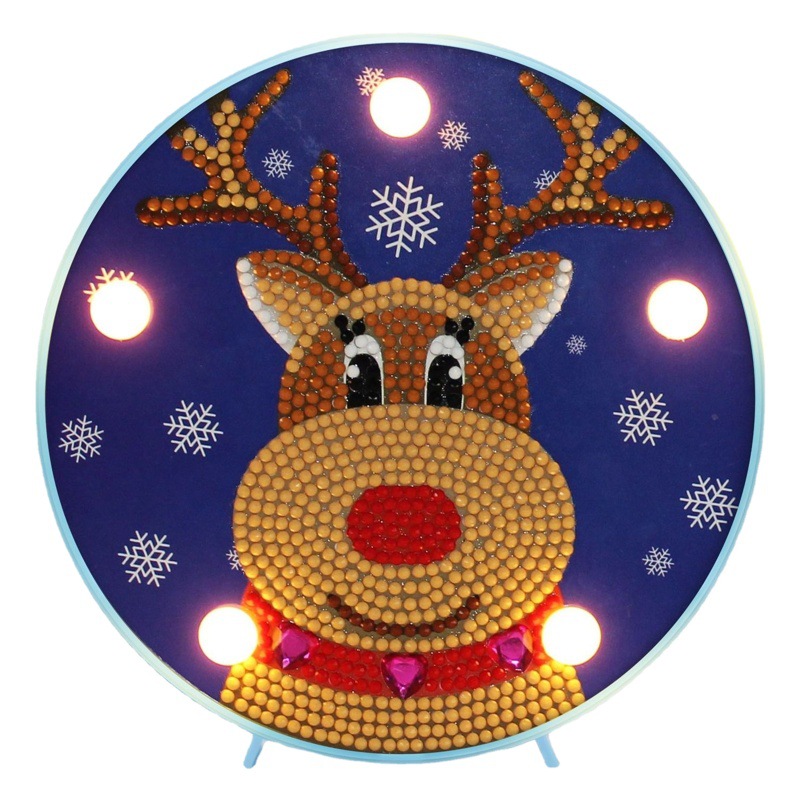 Diamond Painting Peripheral Christmas Night Light 5D Diamond Painting Christmas Ornament Masonry Painting DIY