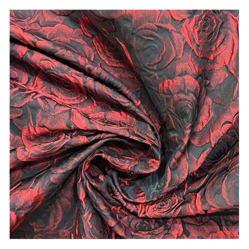 Net red spot explosions dark 3D relief jacquard fabric yarn-dyed women's dress cheongsam jacquard fabric wholesale