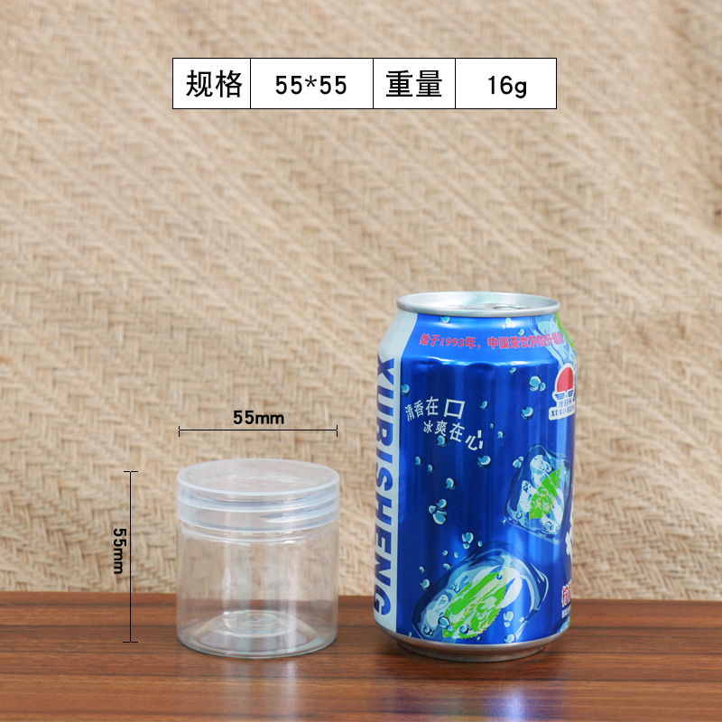 Aluminum Lid Crystal Pet Wide-Mouth Food Plastic Bottle for Dried Fruits, Degradable Sauce Packaging, Transparent Sealed Jar for Preservation