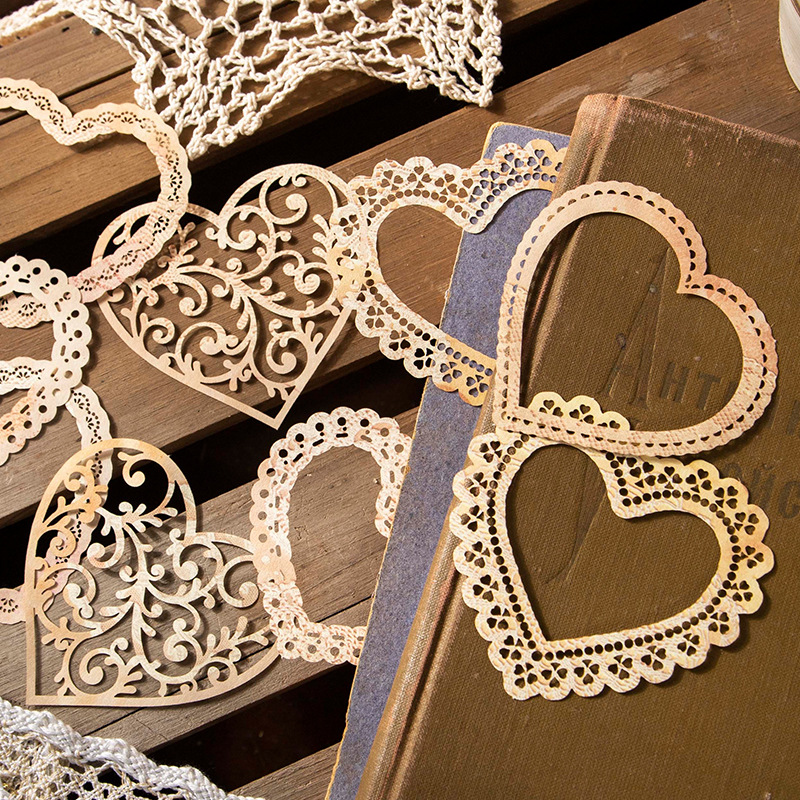 Picture of Good Day Material Paper Time Lovers Series Hollow Lace Frame Material Decorative Base Stickers 6 Types