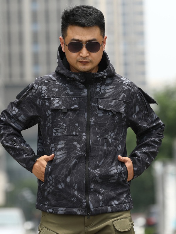 Picture of Cross-border men's autumn and winter TAD shark skin soft shell assault clothing camouflage winter clothing sports outdoor tactical fleece clothing