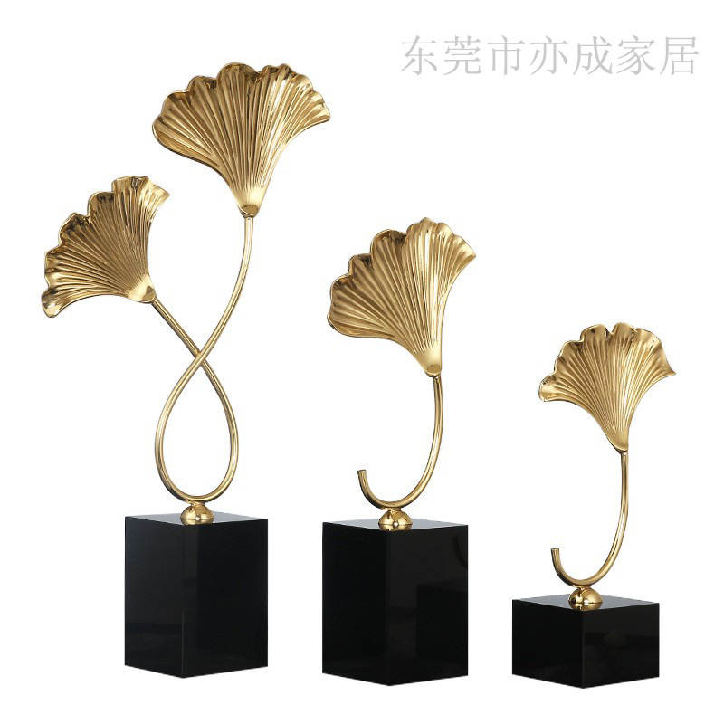Picture of Designer Pure Copper Light Luxury Ginkgo Leaf Decoration for Villa and Hotel Model Room High-end All Copper Living Room Ornaments