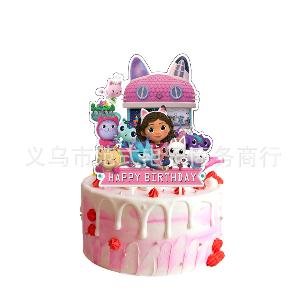 Picture of Gaby doll paper tray paper cup paper towel rice flower box tablecloth pennant Gaby doll disposable birthday tableware