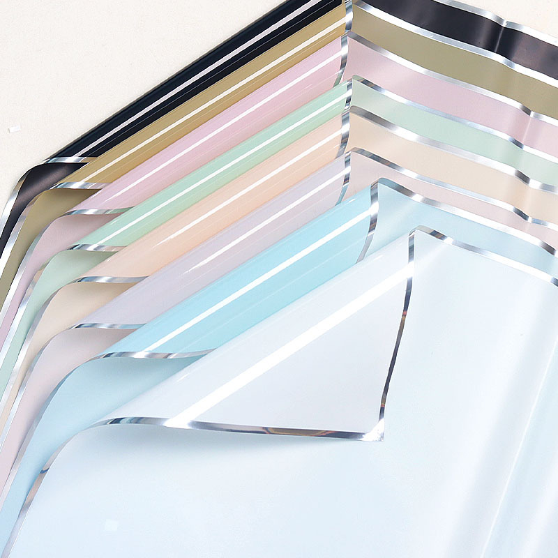 Silver edge translucent silver ion fog paper waterproof jelly film bouquet wrapping paper florist wrapping material materials
