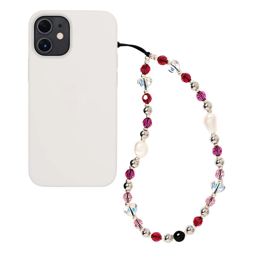 KKBEAD Mobile Phone Chain Wristband Women's Ins Japanese and Korean Style Retro Crystal Woven Beaded Love Portable Mobile Phone Case Women's Hanging