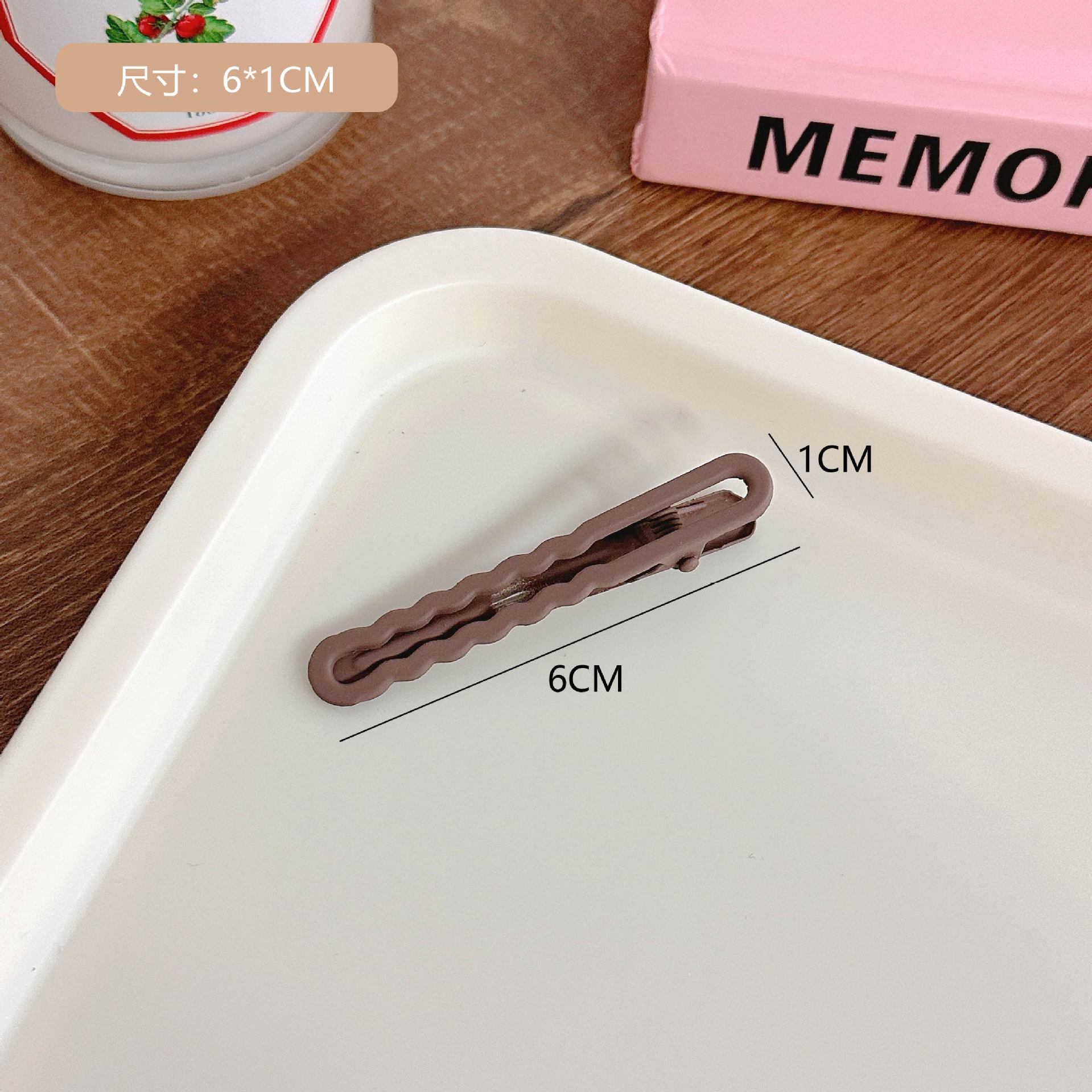 Picture of milk brown Seamless Hairpin Women's Side Fringe Clip Headwear High-grade Broken Hair Hairpin Metal One-character Clip Side Clip