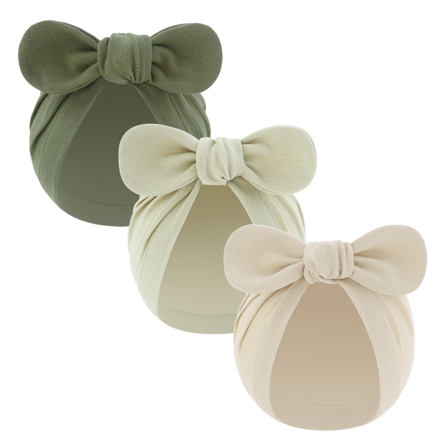 Picture of New children's solid color turtle cap baby Indian cap baby ball knotted cap ins Europe and America wholesale rabbit ear cap