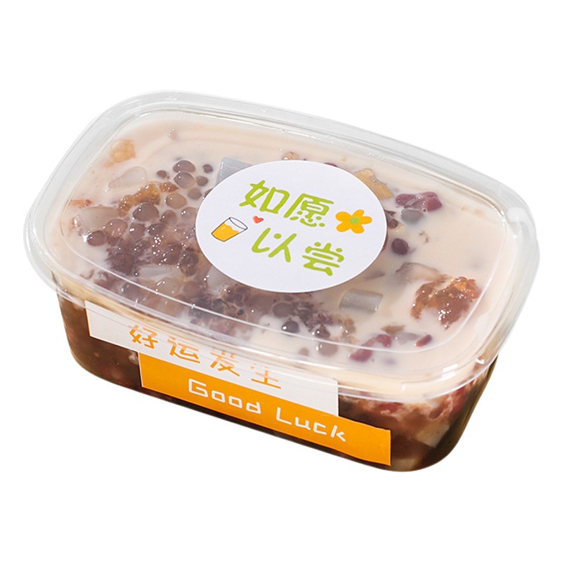 Picture of Fruit Scooping Roasted Grass Jelly Taro Balls Packaging Box Full Bowl Dessert Tiramisu Layer Cake Soy Milk Packaging Dessert