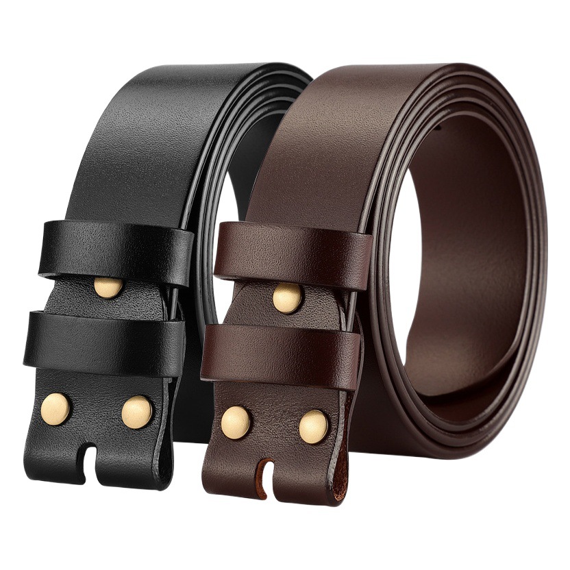 Belt Men's Genuine Leather Unleaded Cowhide Pin Buckle Belt Men's Top Cowhide Belt