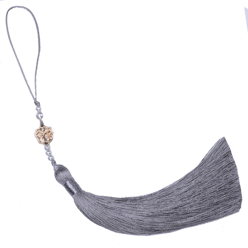 Picture of Pearl Fan Ancient Style Tassel Waist Pendant Fan DIY Tassel Chinese Han Dynasty Cheongsam Car Hanging Tassel Pendant
