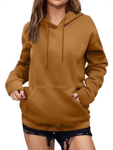 Picture of Cross-border women's clothing Amazon wish European and American foreign trade independent station 2025 autumn and winter fleece-lined loose hooded women