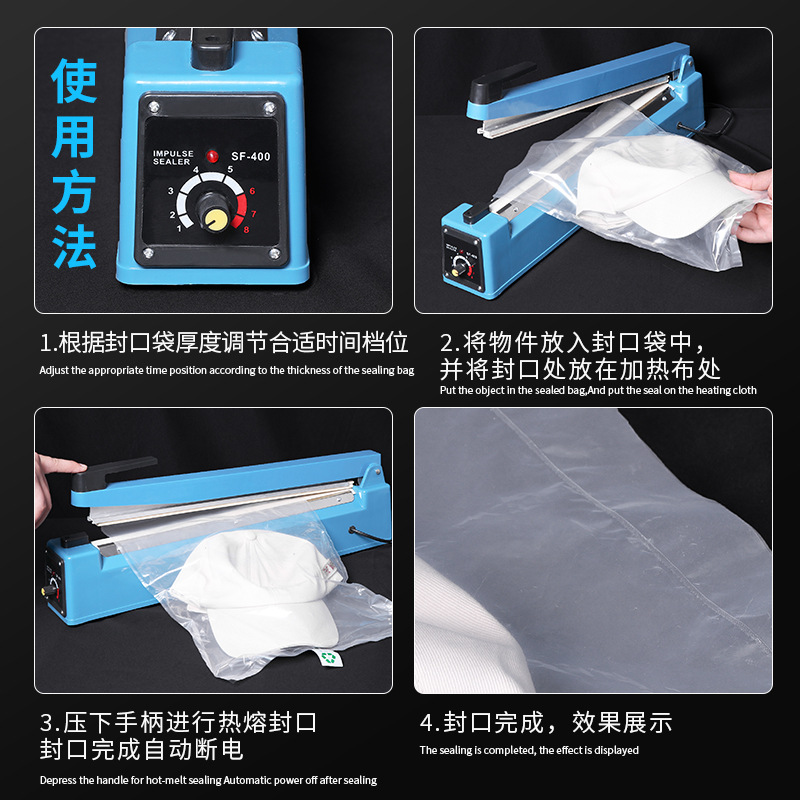 Picture of Open filling bag hand pressure sealing machine inflatable bag plastic film air plastic sealing machine portable manual sealing machine