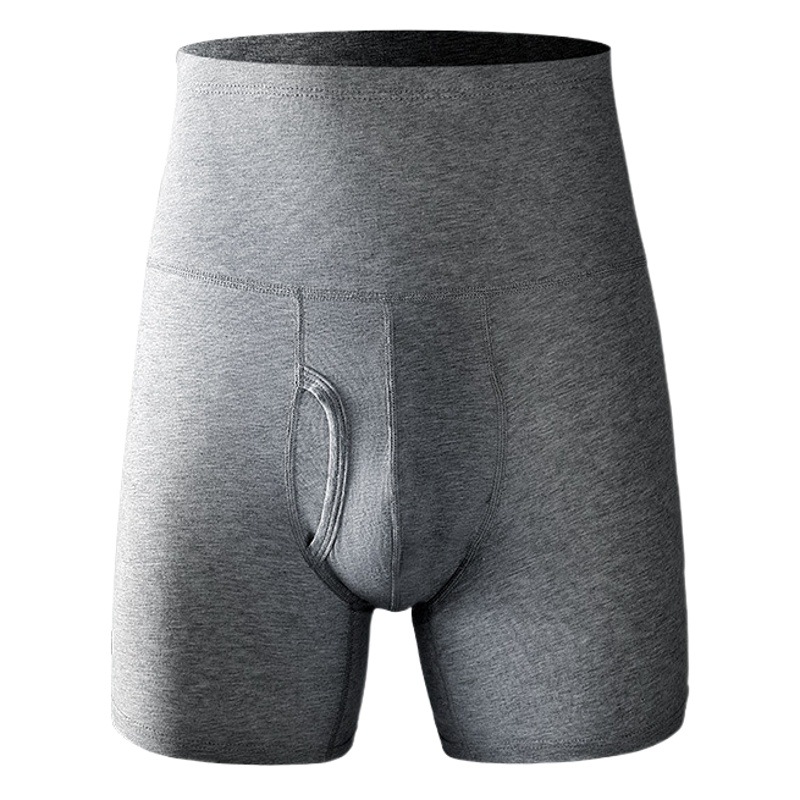 Men's Underwear Men's Pure Cotton High Waist Abdomen Tinkin' plus size Lightened and Increased Anti-wear Legs Fat Warm Sports Boxers
