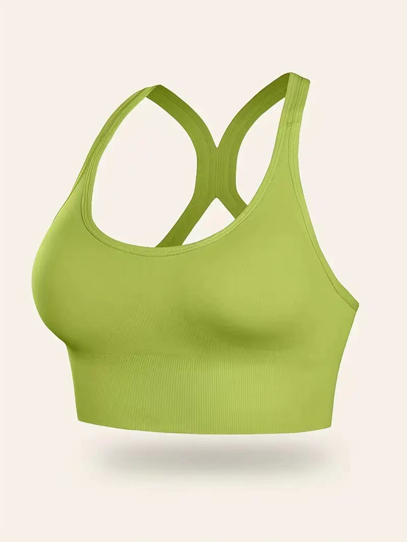 Picture of Cross-Border Plus-Size Seamless Shockproof Sports Bra, Push-Up Bandeau with Wide Shoulder Straps, Racerback Tank Top, Beautiful Back Underwear Bra