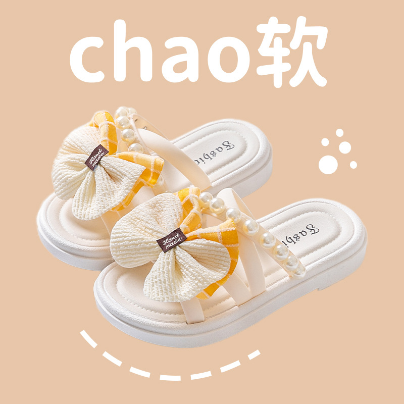 2024 spring new retro sandals girls' dress thick bottom mid heel Korean style Roman Beach Children's shoes wholesale