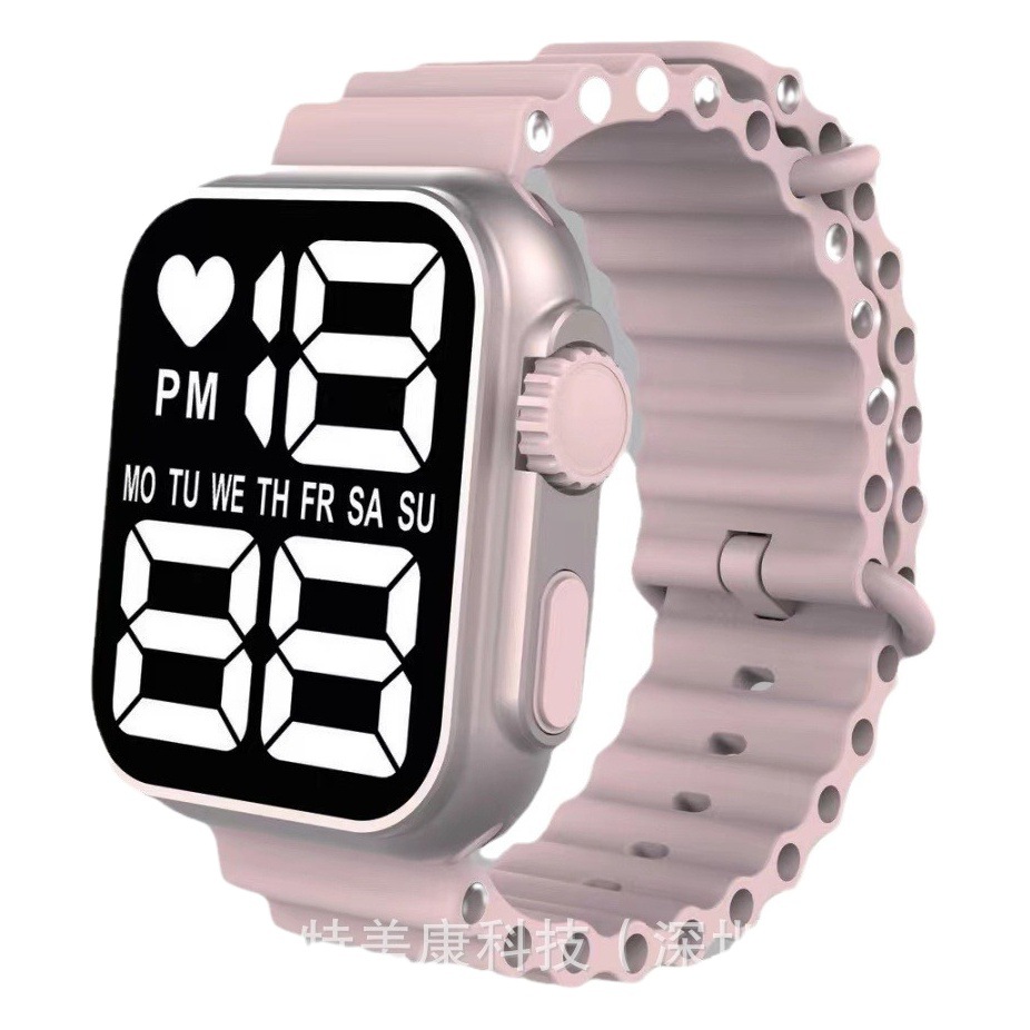 Cross-Border New Led Digital Watch P6 Gold Simple Digital Fashion Sports Student Kidsren Led Digital Watch Manufacturer