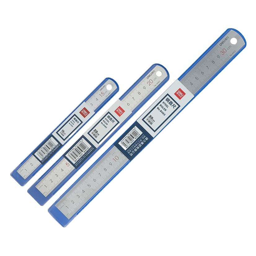 Deli steel ruler 15cm/20/30/50cm steel ruler office Ruler scale stainless steel ruler