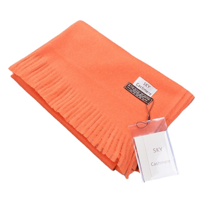 Chinese Style Autumn and Winter Red Tassel Imitation Cashmere Shawl Scarf for Men and Women Pure Color Thickeneded Cold-Resistant and Warm Dual-Use Style
