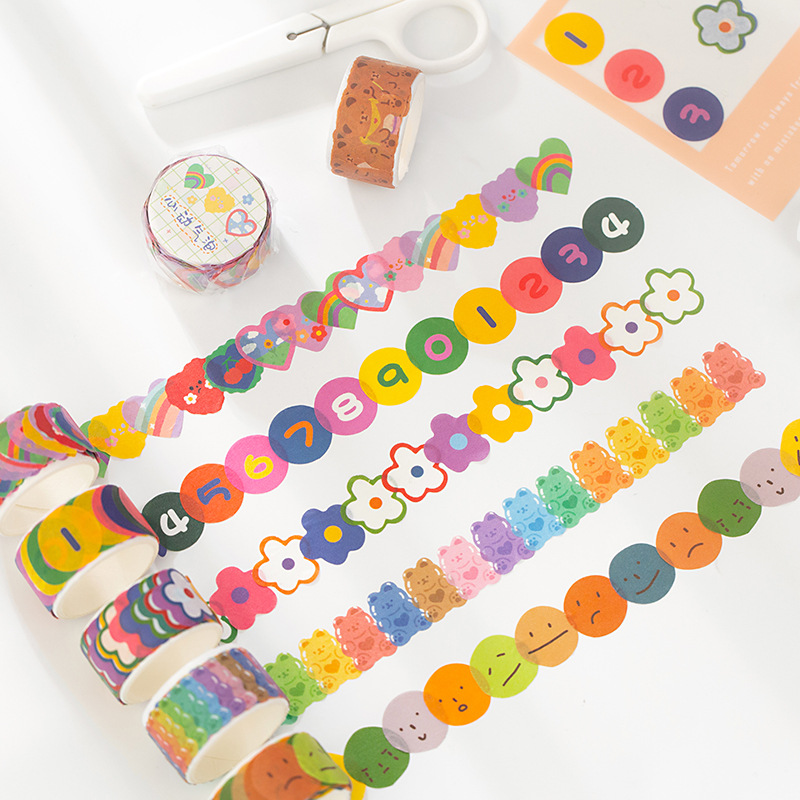 Wen Shuhe paper tape soft chirp series hand-painted cartoon Color BASIC hand account decoration paste 100 into 8