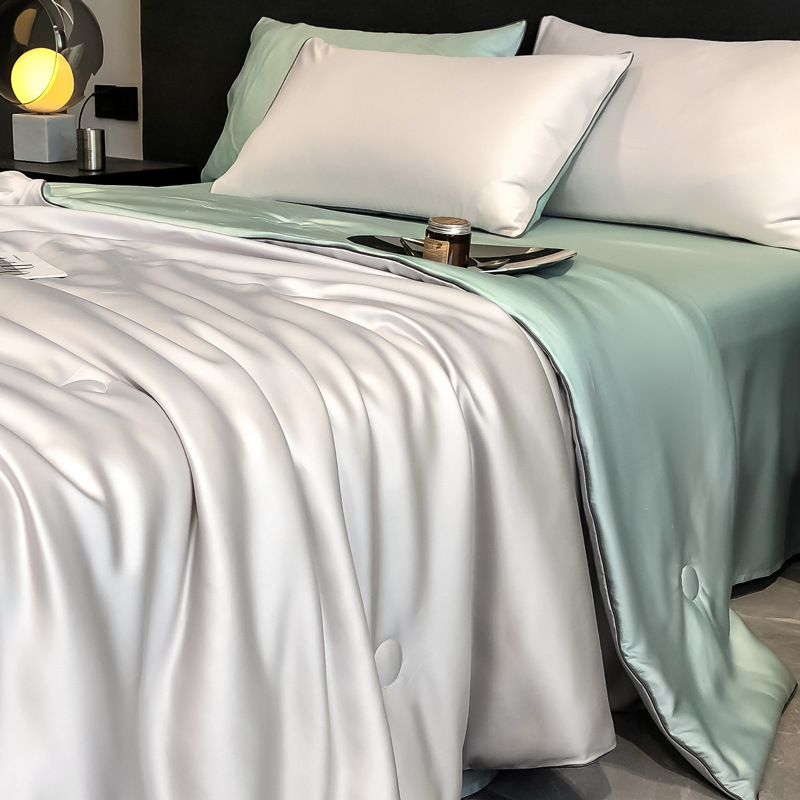 Picture of Class A Lyocell Fiber Tencel Summer Quilt Four-piece Superior Air-conditioning Quilt Summer Cool Quilt Core Machine Washable Thin Quilt