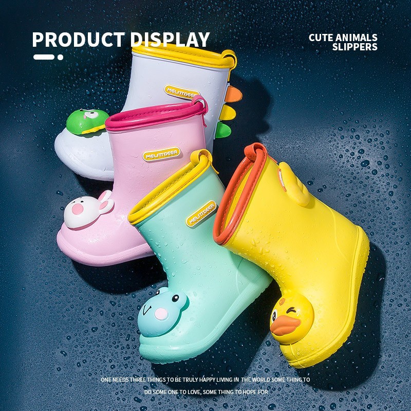 Summer Children's Rain Boots New Summer Cute Cartoon Three-dimensional Water Shoes Boys and Girls Primary School Children's Baby Rain Boots for Children