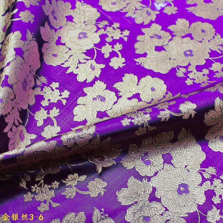 Gold Silk Peony Purple Brocade Handmade DIY Brocade Bag Sachet Sachet Chinese Style Silks and Satins Jacquard