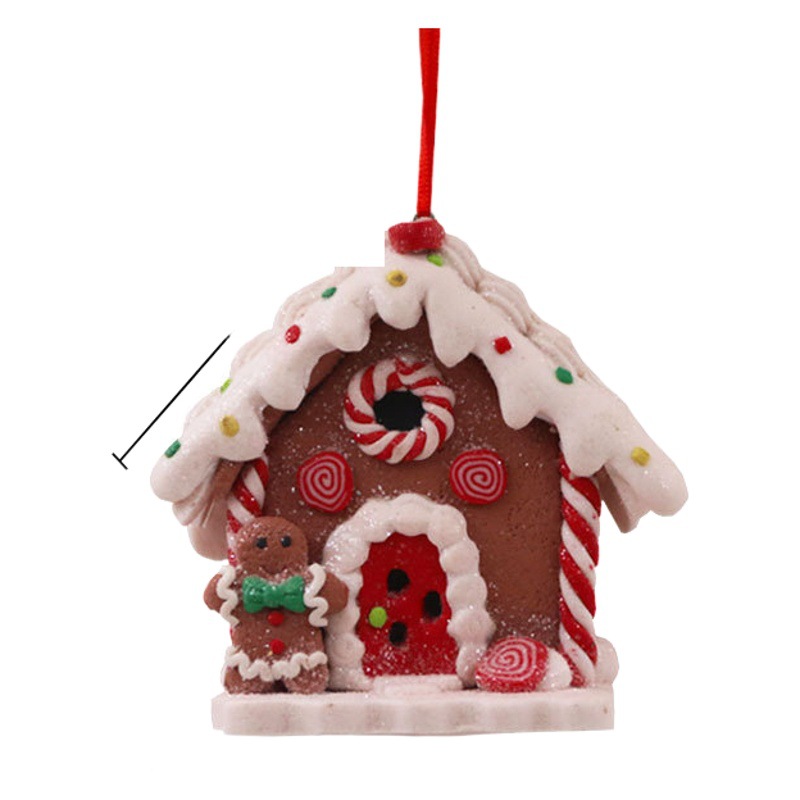 Christmas small pendant soft pottery luminous Christmas house creative Christmas LED luminous Christmas house Christmas decoration pendant