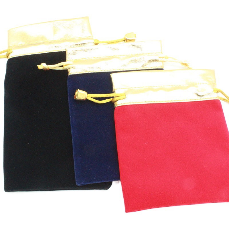 Manufacturer Wholesale Black Velvet Bags for New Year, Wedding Candy Drawstring Bags, Cube-Shaped Jewelry and Crafts Storage Bags, Drawstring Bags
