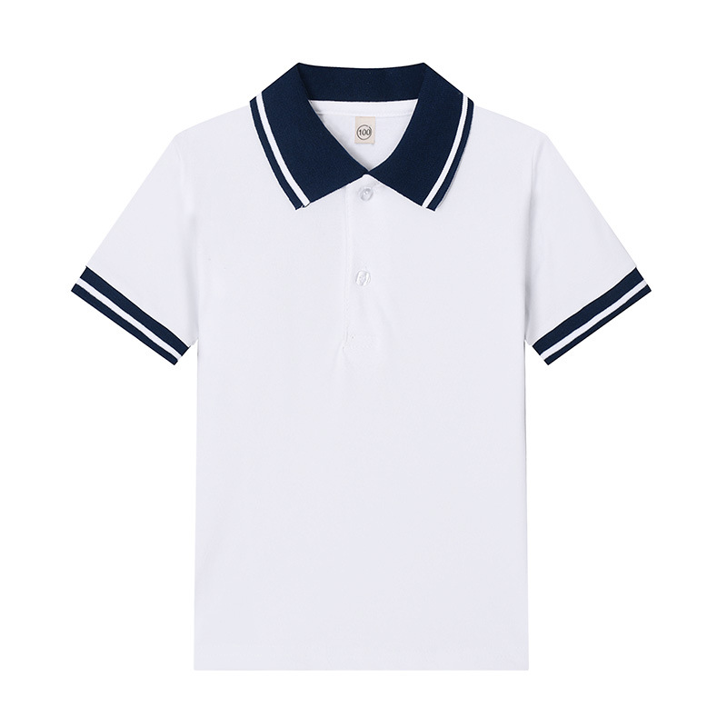 Picture of kids Children's T-shirt Long Sleeve Cotton White Lapel Polo Shirt for Boys and Girls Elementary School Students Middle and Large Children's School Uniform