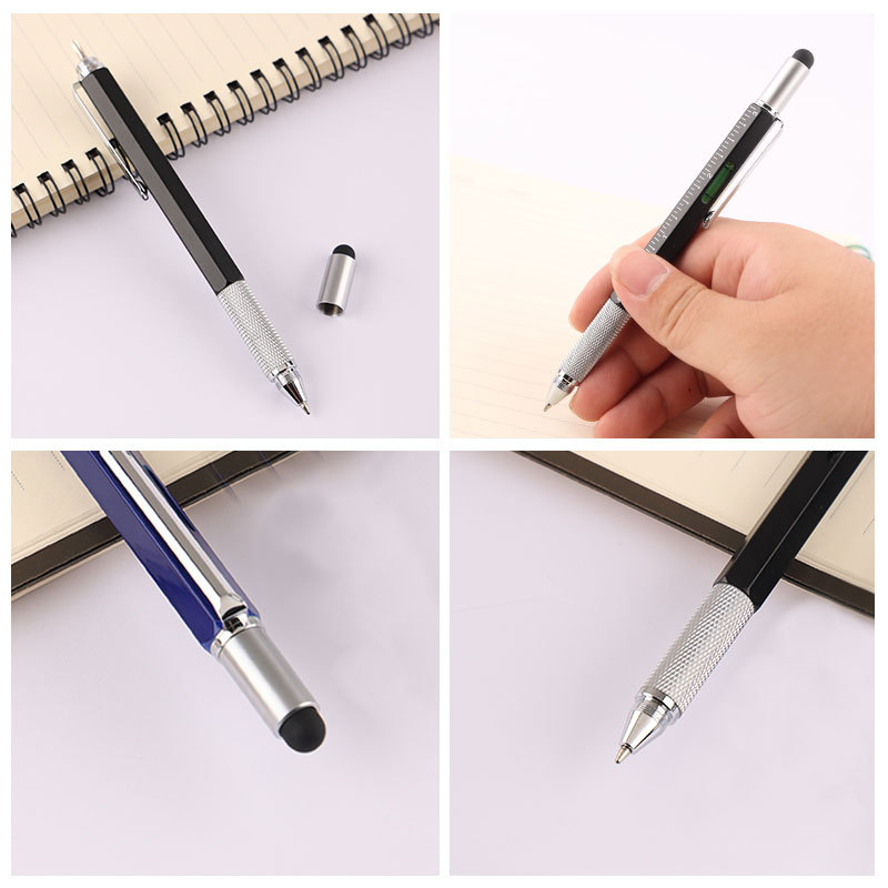 Picture of Factory wholesale ballpoint pen multi-function pen tool pen six-in-one metal pen touch screen pen level meter can be used as logo