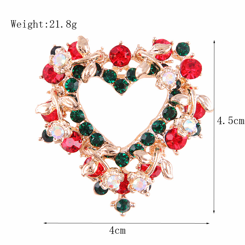 Picture of Lanhao European and American New Fashion Christmas Brooch Christmas Tree Shoes Elk Wreath Snowflake Bell Pin Women