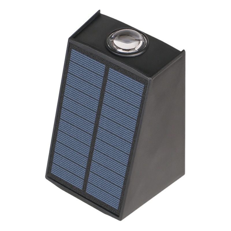 Solar outdoor wall lamp waterproof wall washer lamp atmosphere lamp led double head up and down luminous convex mirror wall lamp