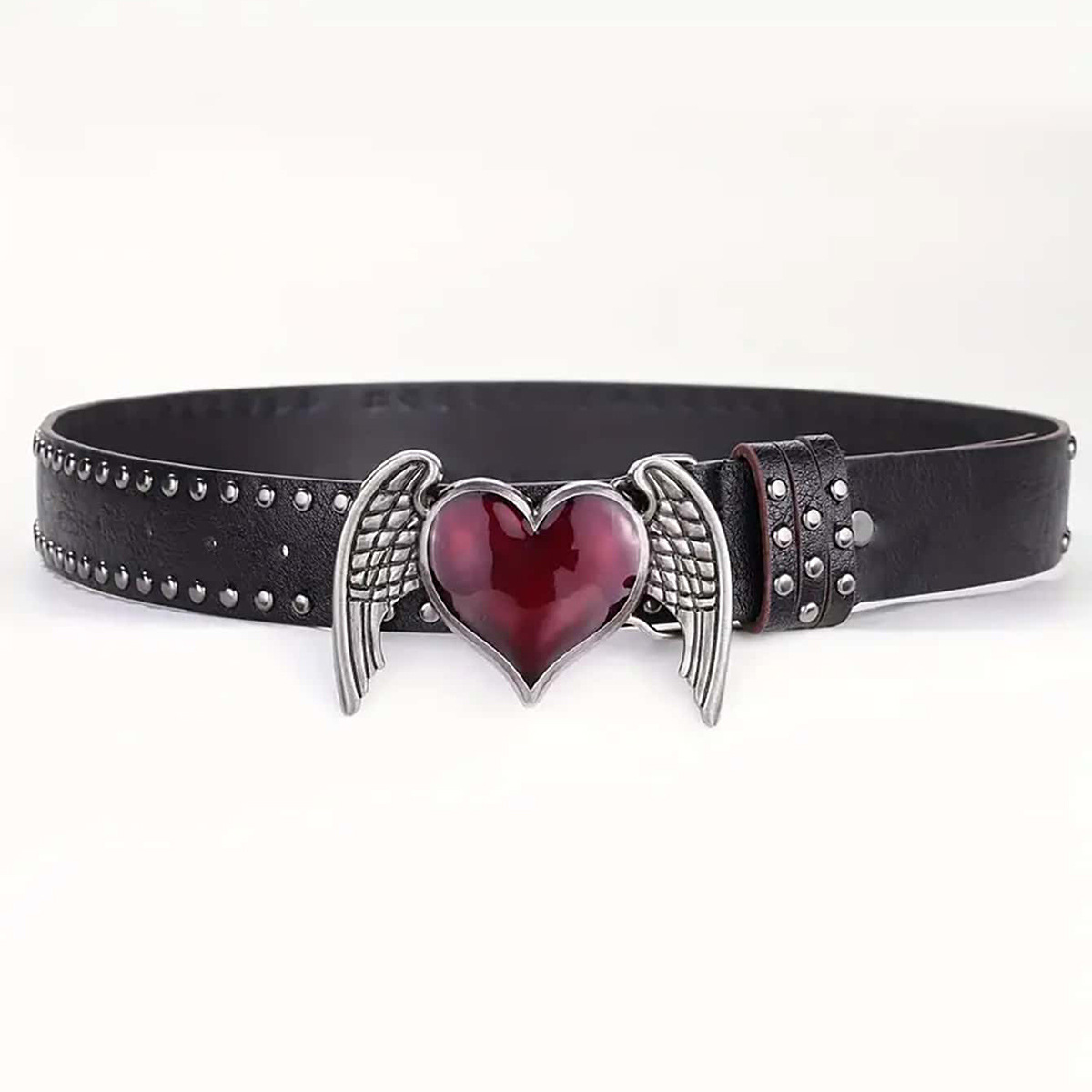 New Punk Style Pink Love Wings Y2K Belt Women's Heart Jeans Belt Trendy All-match Belt