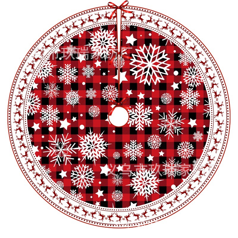 Amazon new Christmas digital printing Christmas Tree Skirt Party Christmas tree decoration bottom apron tree skirt