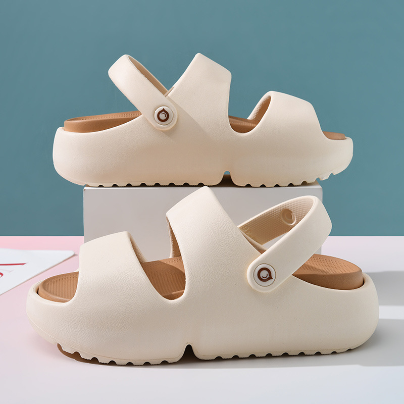 Sandals Summer Women's Soft Sole Non-slip Breathable Non-smelly Foot Slide Mops for Home and Outside Wear Thick Sole Increased EVA Sandals