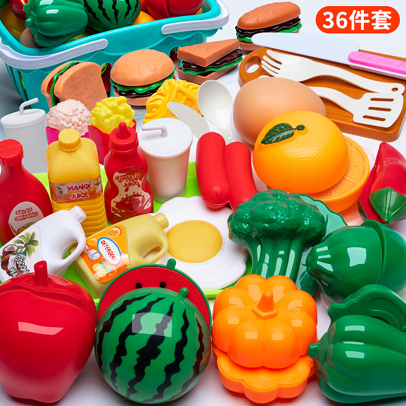 Picture of Children play house simulation kitchen cutting toys girls cooking boys and girls baby cutting fruit cooking set