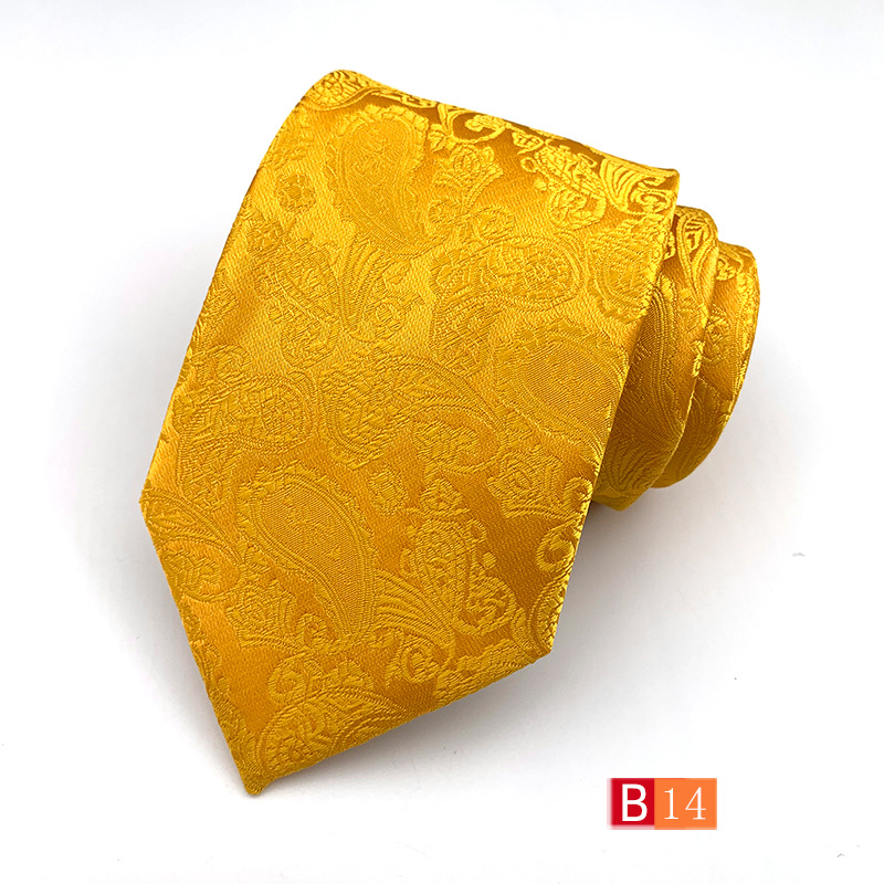Picture of Tie Men's Polyester Jacquard Fabric Tie Cashew Flower Paisley 18 Color Men's Tie Factory Wholesale