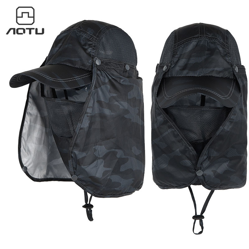 Aotu mountaineering windproof sand sunscreen cap camping fishing cap fisherman cap outdoor hat AT8712 generation hair wholesale