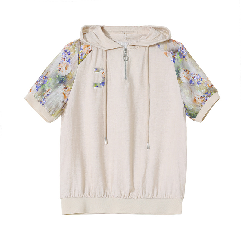 Picture of Mother's Summer Casual Sportswear Suit Western Style Large Size New Middle-aged and Elderly Women's Summer Short-sleeved Sweatshirt Two-piece Set