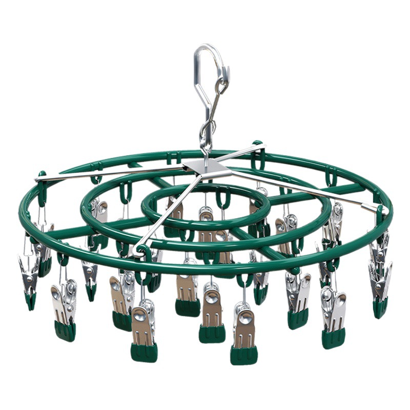 Stainless steel socks drying rack multi-clip windproof socks rack multifunctional underwear drying socks artifact household