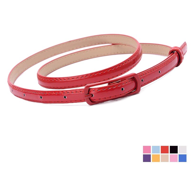 Spring and summer best selling belt wholesale candy color patent leather dazzling color belt ladies decorative thin belt 7088