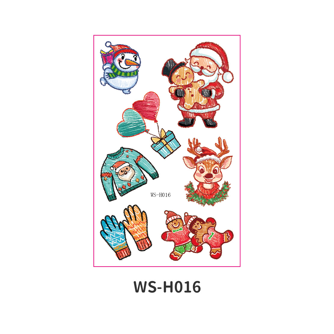 Picture of New Christmas Tattoo Sticker Children Cartoon Holiday Party Atmosphere Eco-friendly Waterproof Face Sticker Elk Tattoo Sticker